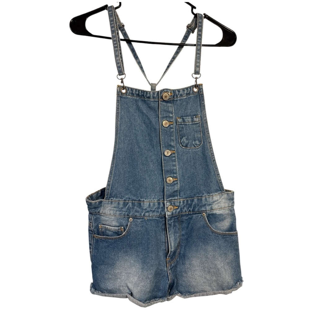 Blue Jean Shorts with Bib Front and Adjustable Straps